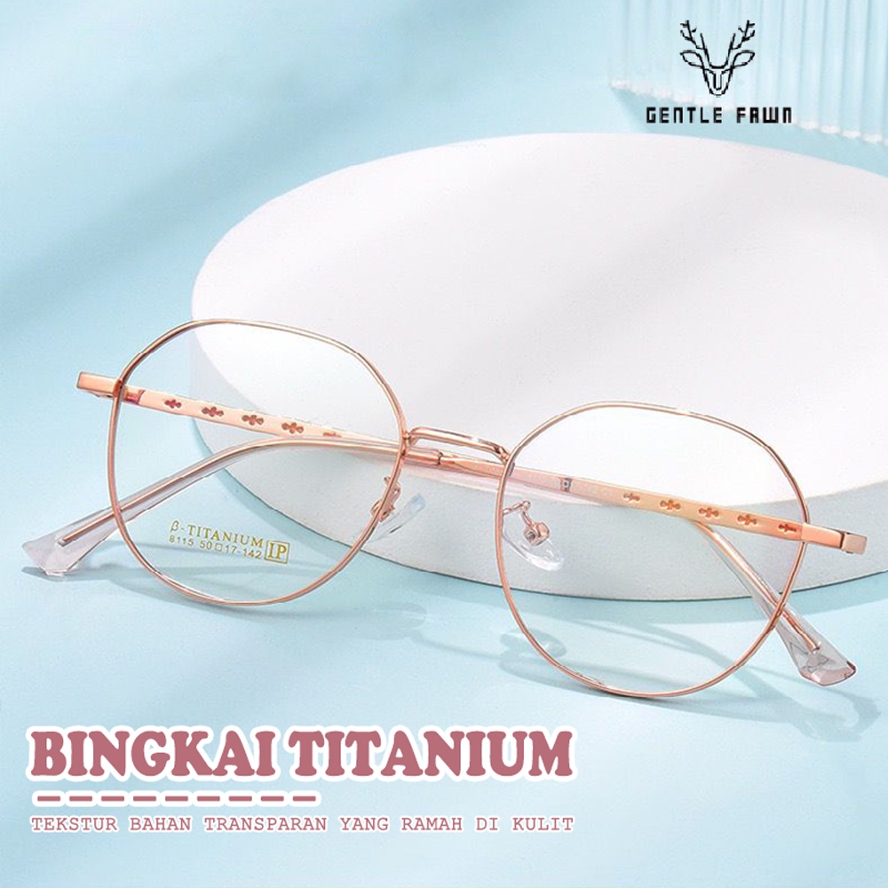 Jual Gentle Fawn Frame Kacamata Bingkai Titanium Bentuk Oval Wanita