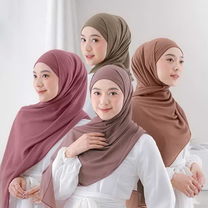 Jual Kerudung Pashmina Ceruty Baby Doll Hijab Pasmina Polos Ceruty Baby