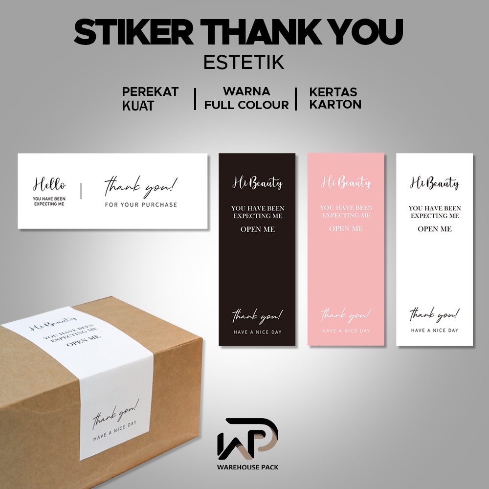 Jual Stiker Segel Thank You Stiker Segel Box Packaging Aesthetic