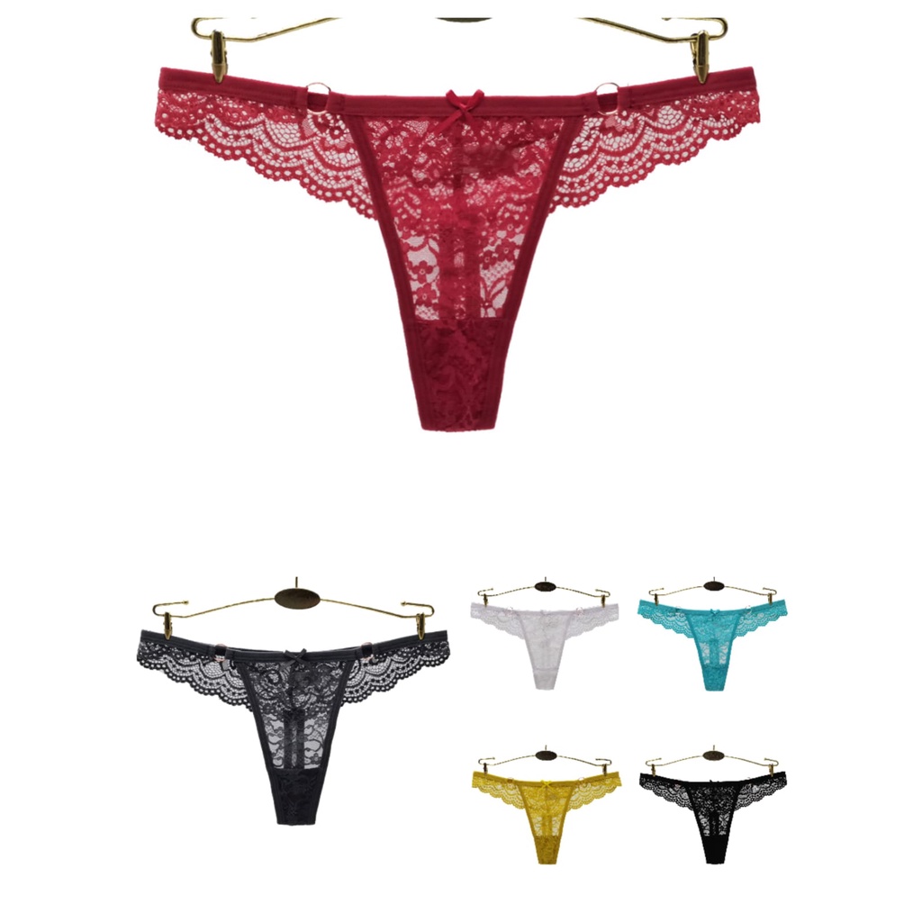 Jual GS 87471 FS2 CELANA G STRING THONG LACE TRANSPARANT Shopee