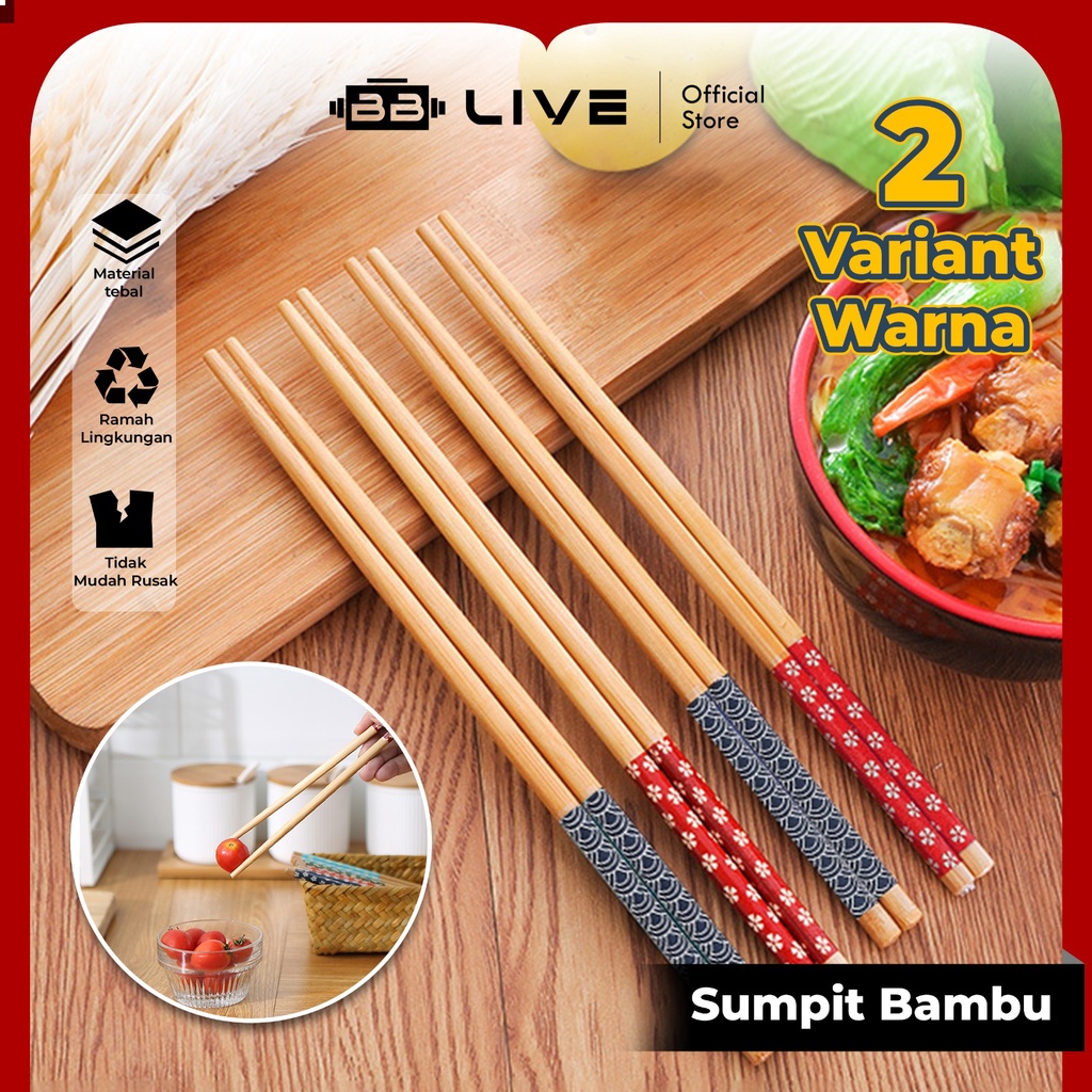 Jual Bb Live Sumpit Bambu Motif Bunga Sumpit Makan Isi Set