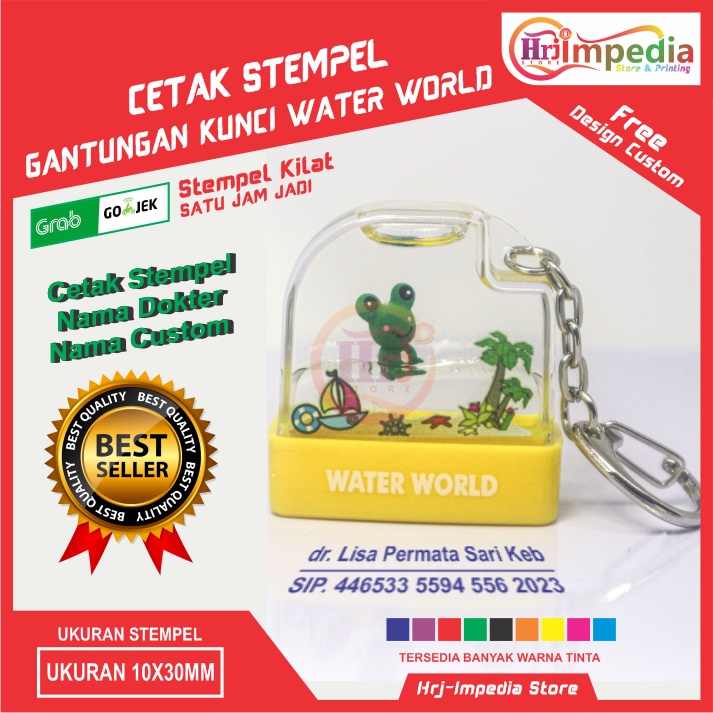 Jual Cetak Stempel Nama Dokter Custom Stempel Gantungan Kunci Water