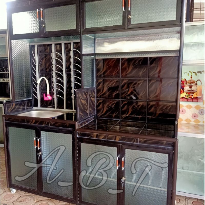 Jual Lemari Dapur Wastafel Cuci Piring Rak Kompor Rak Piring 4 Pintu