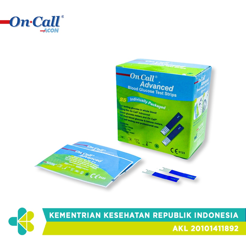 Jual On Call Advanced Strip Test Uji Cek Gula Darah Blood Glucose