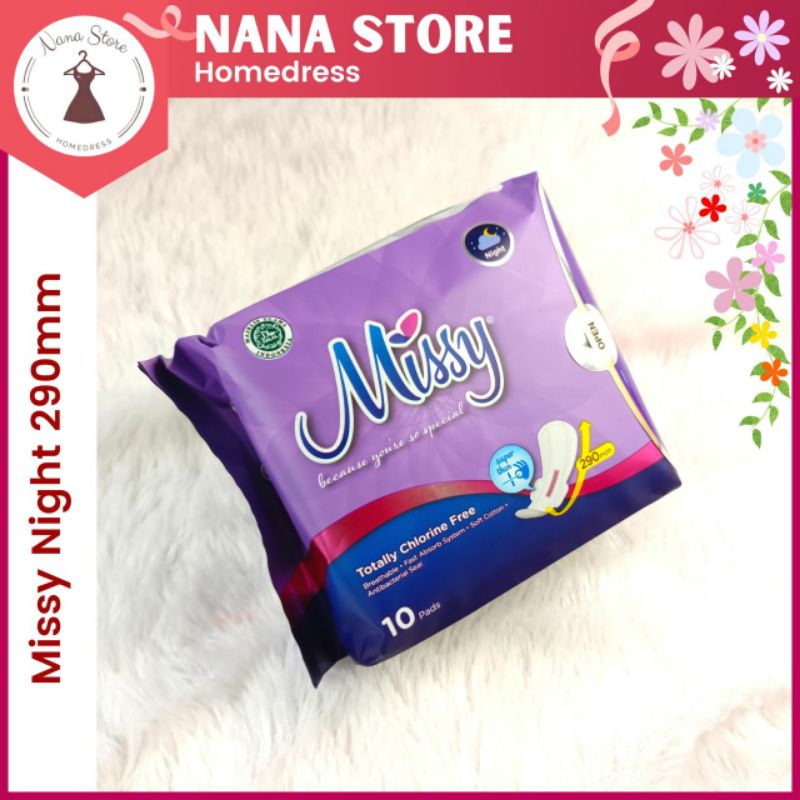 Jual Missy Night Pembalut Softex Pantyliner Bebas Klorin Herbal Anti