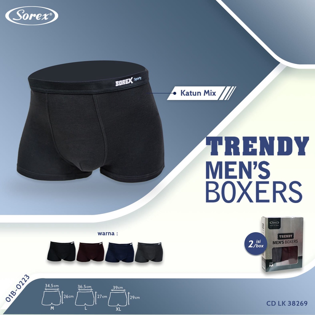 Jual Celana Dalam Sorex Trendy Men S Boxers Isi 2 PCS Per Box Shopee