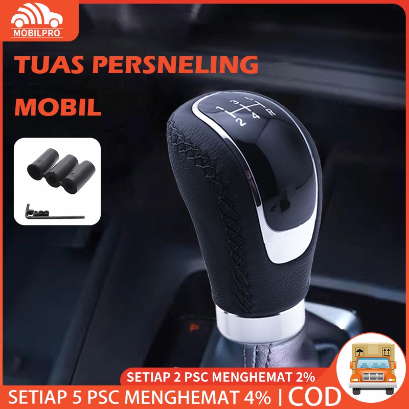 Jual Kecepatan Hitam Jahitan Kulit Manual Mobil Gear Shift Knob Stick