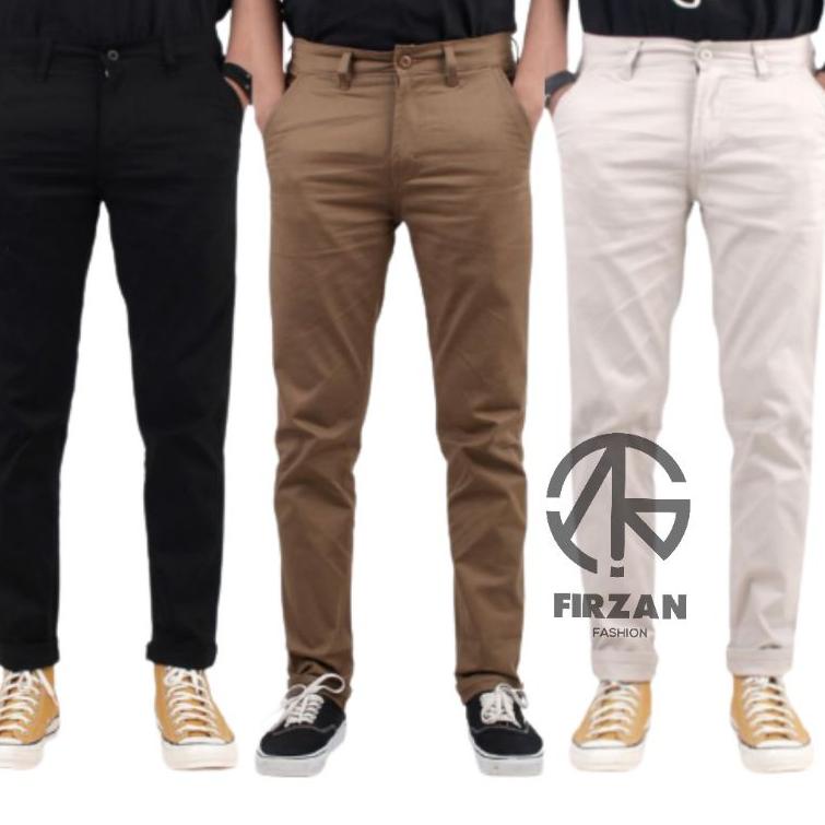 Jual Celana Pria Chino Pants Slim Fit Panjang Kerja Kantor Santai