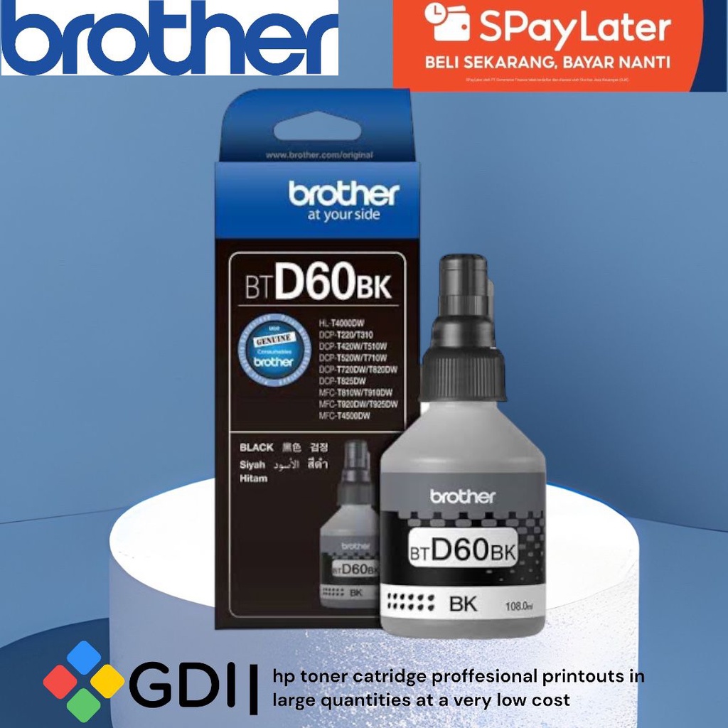 Jual TINTA BROTHER BtD60bk BLACK 100 ORIGINAL Hitam Shopee Indonesia