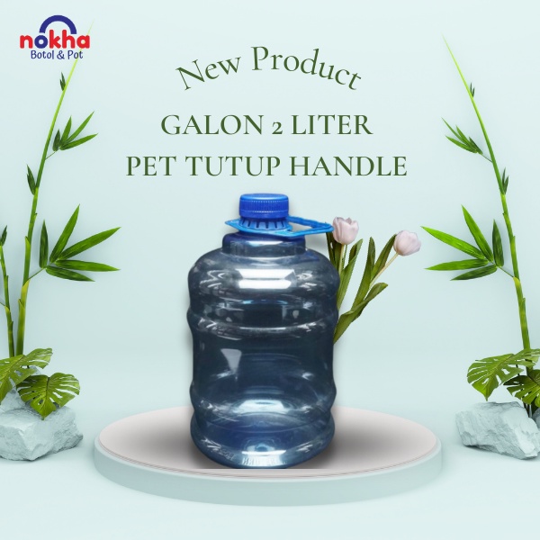 Jual Galon 2 Liter Pet Tutup Handle Galon 2L Bening Pegangan Galon