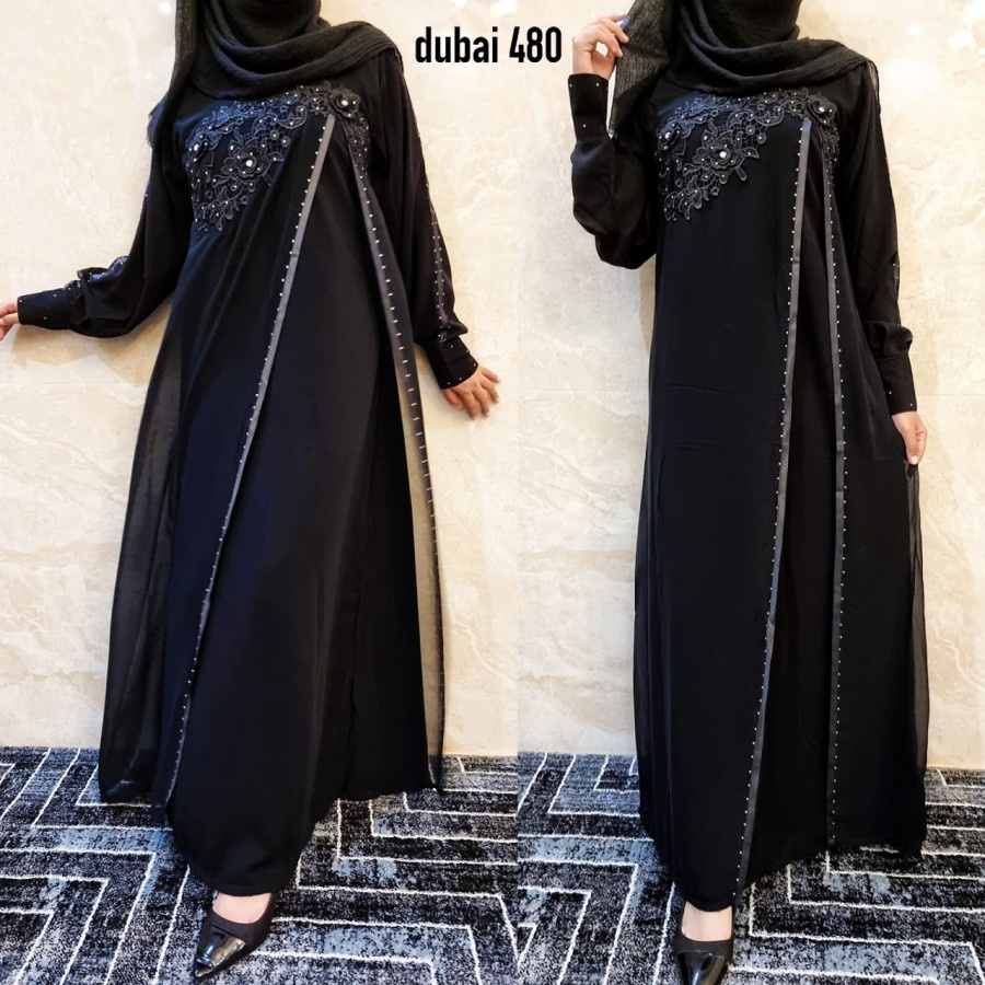 Jual Gamis Abaya Hitam Dress Arab Bahan Jetblack Gamis Turki Terbaru