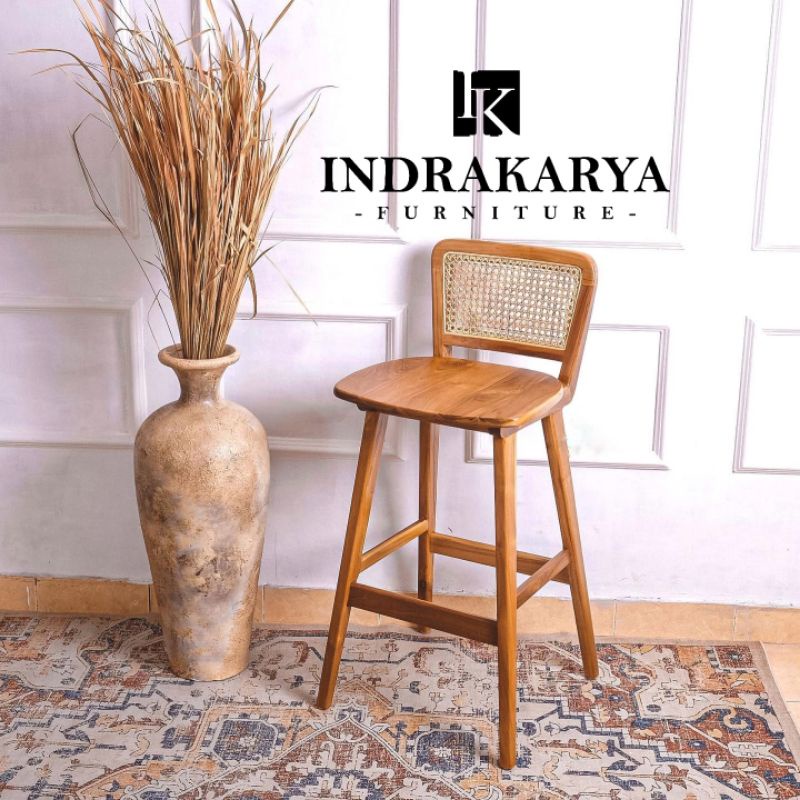 Jual Kursi Bar Rotan Stool Bar Rotan Stool Chair Rotan Kayu Jati Solid