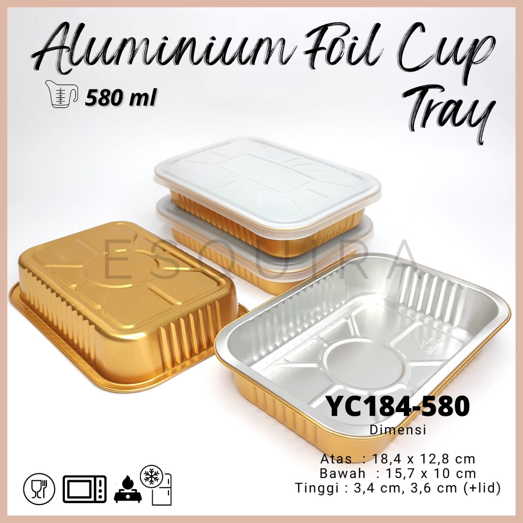 Jual Aluminium Foil Cup Tray Gold Lid Pcs Yc Shopee