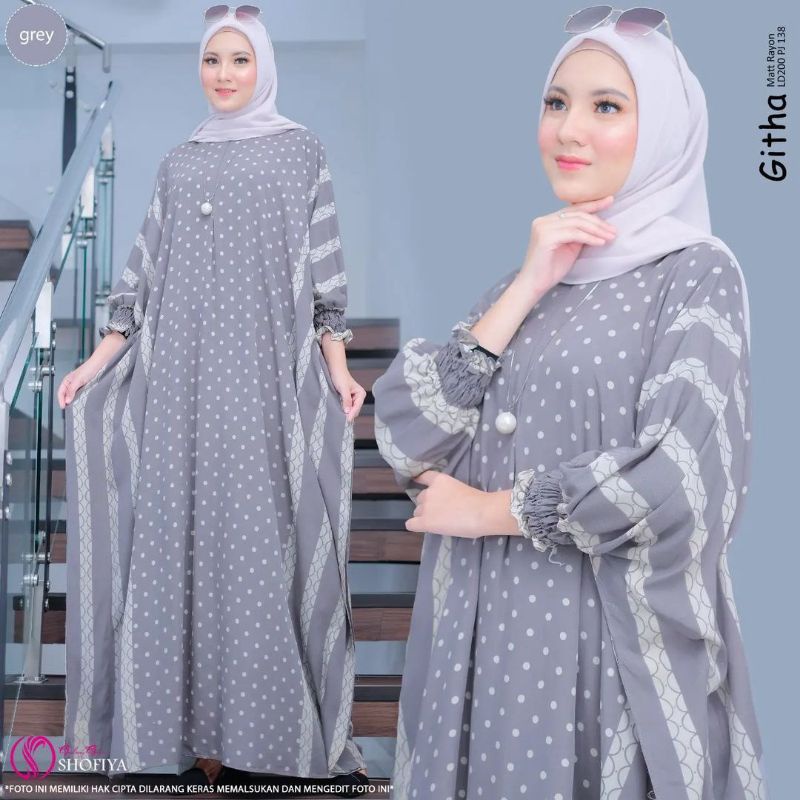 Jual Gamis Batik Terbaru Kaftan Githa Bisa Untuk Kondangan Pengajian