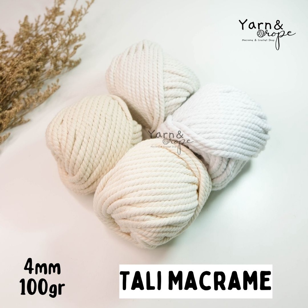 Jual Tali Katun Tali Macrame Single Strand Dan Twist 100gr Shopee