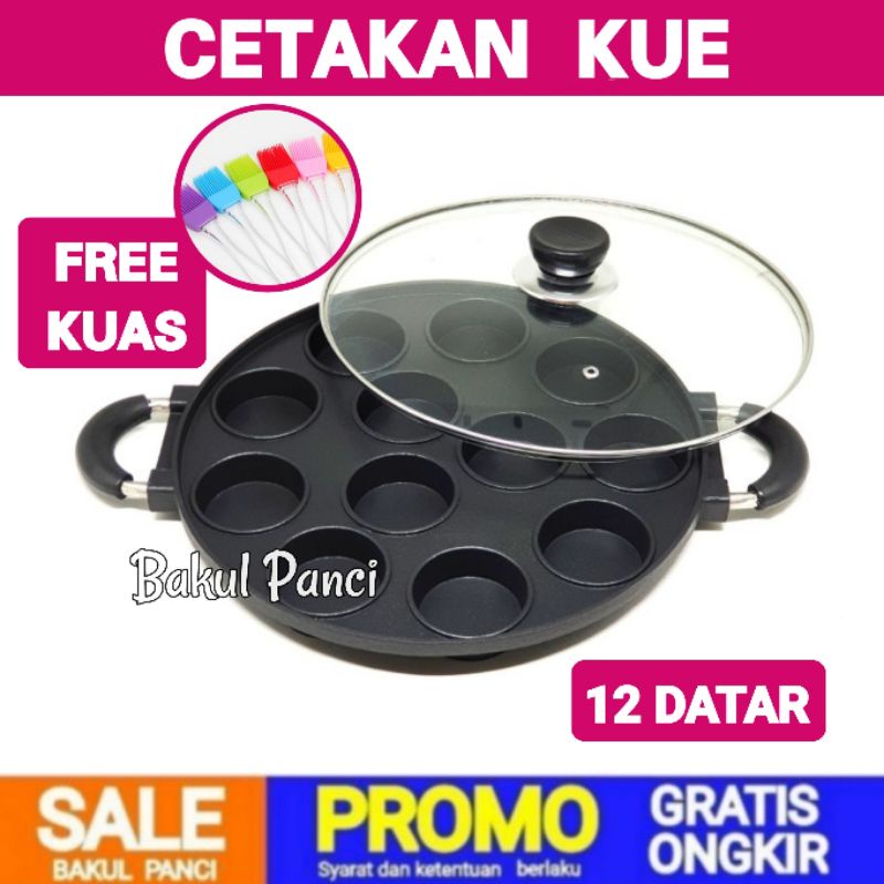 Jual Cetakan Kue Datar Tutup Kaca Cake Pan Martabak Mini