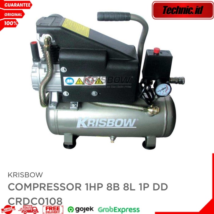 Jual Krisbow Kompresor Angin 1Hp 8L 8Bar 1Ph Crdc0108 Kompresor Listrik