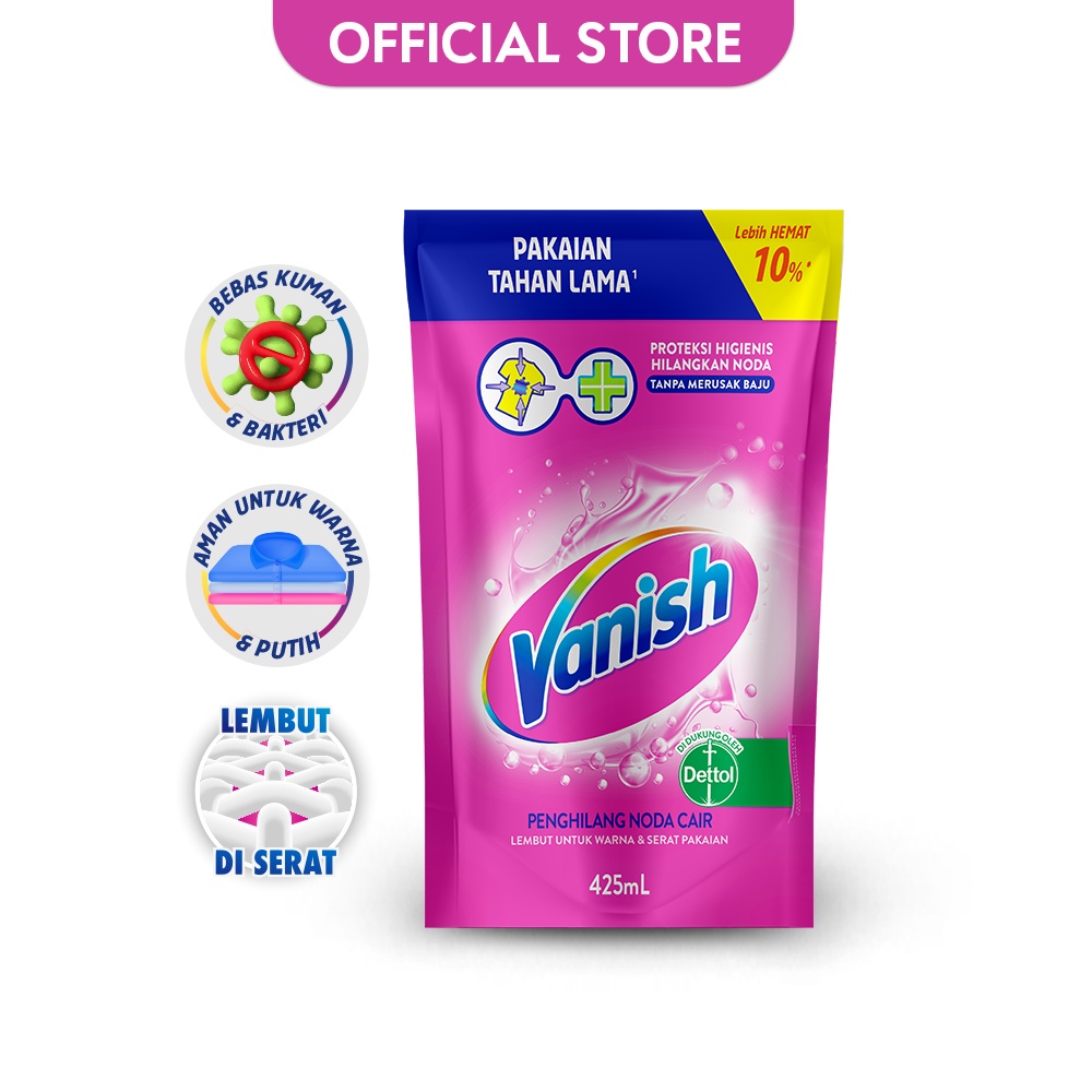 Jual Vanish Pink Cair Refill 425ml Penghilang Noda Pakaian Shopee