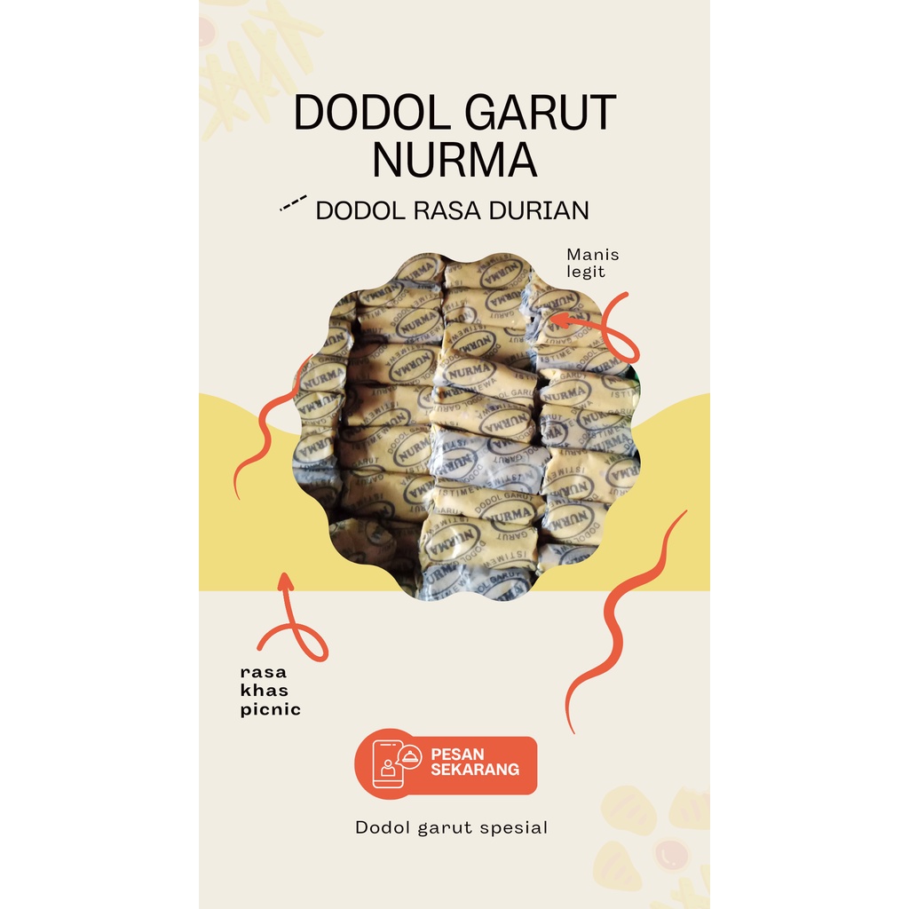 Jual Dodol Garut Rasa Original Rasa Durian Khas Picnic G Shopee