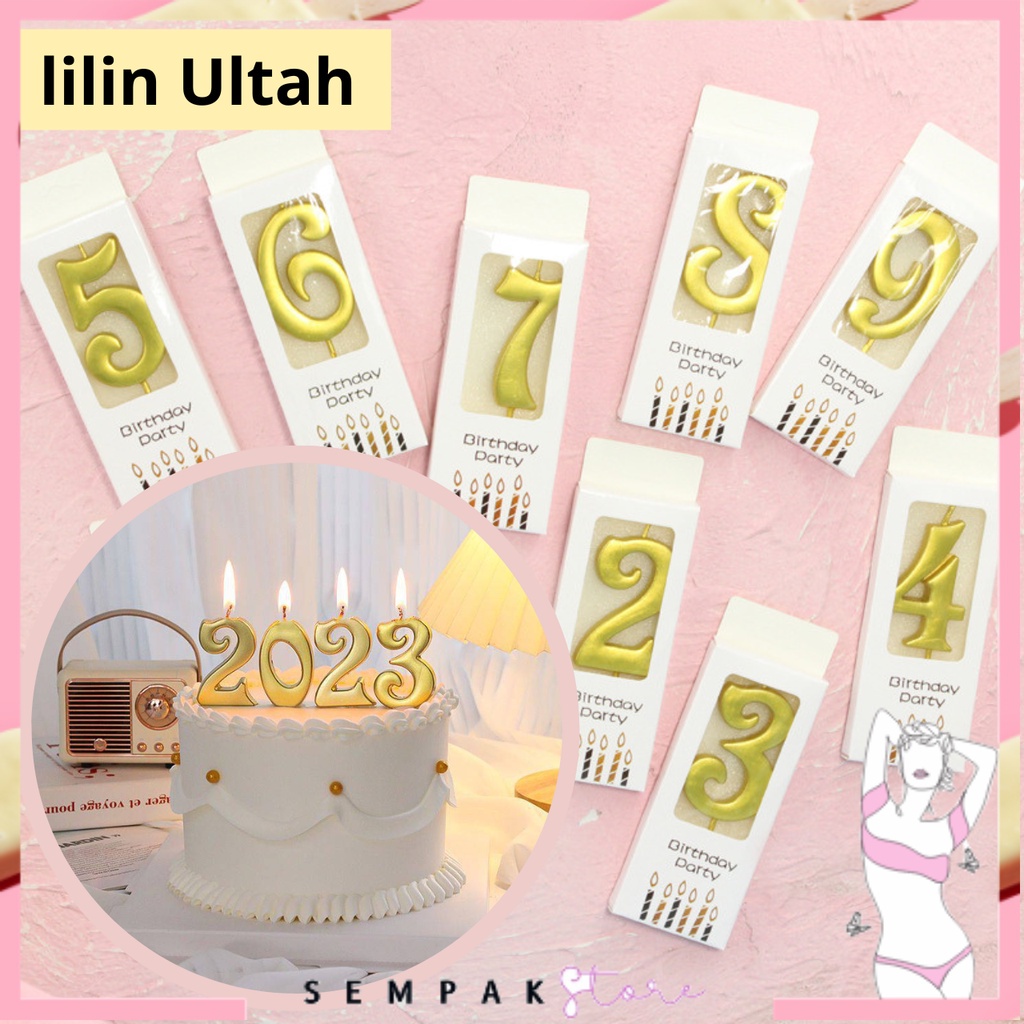 Jual SS Lilin Ulang Tahun Bentuk Angka 0 9 Warna Metalik Birthday