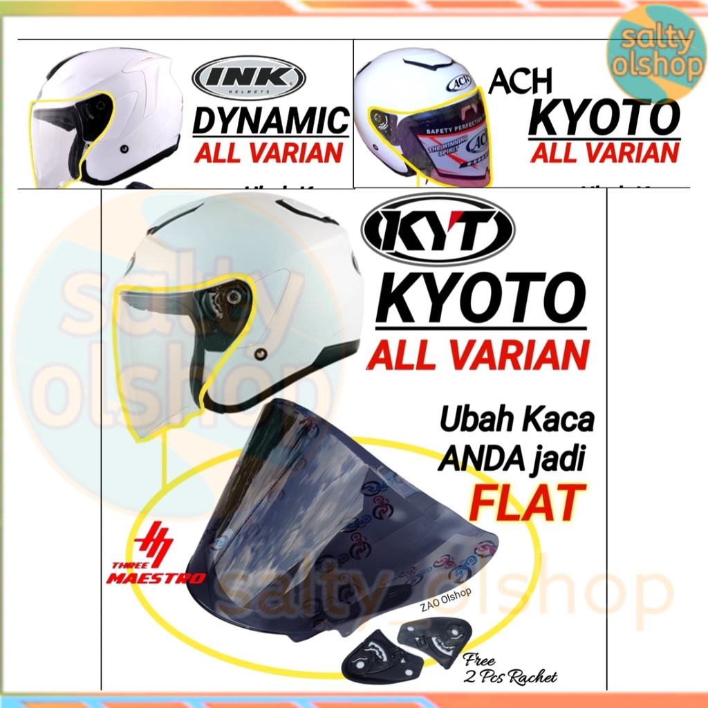 Jual Kaca Helm Visor Flat Open Venom Kyt Ach Kyoto Ink Dynamic