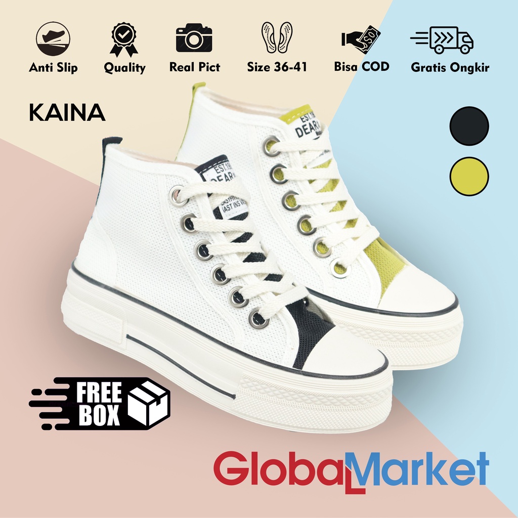 Jual Globalmarket Free Kotak Box Kaina Sepatu High Convers Kanvas