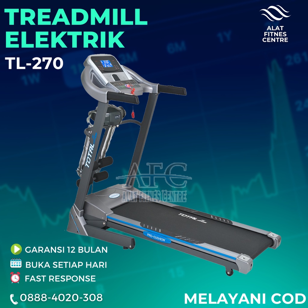 Jual Total Fitness TL 270 Treadmill Elektrik Treadmill Listrik 3