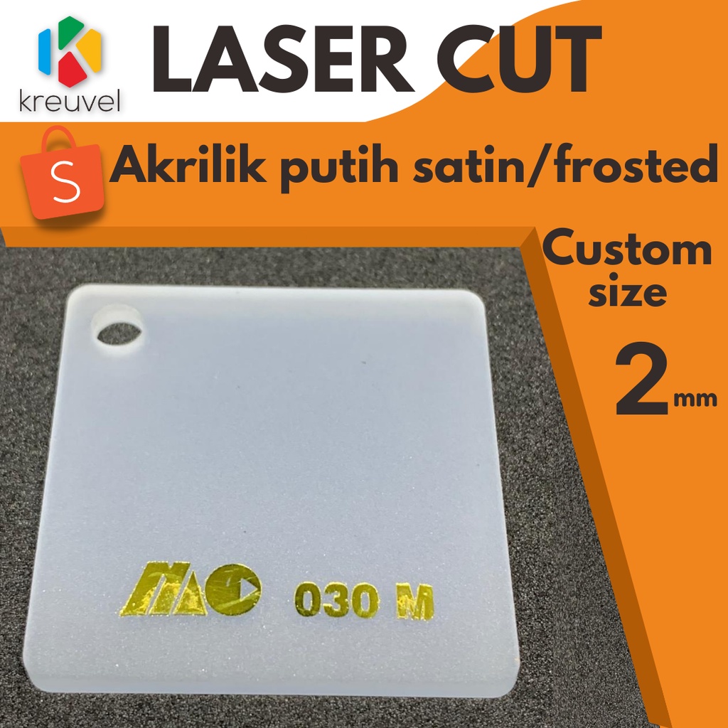 Jual ACRYLIC AKRILIK LEMBARAN 2mm Frosted Satin LASER CUTTING CUSTOM