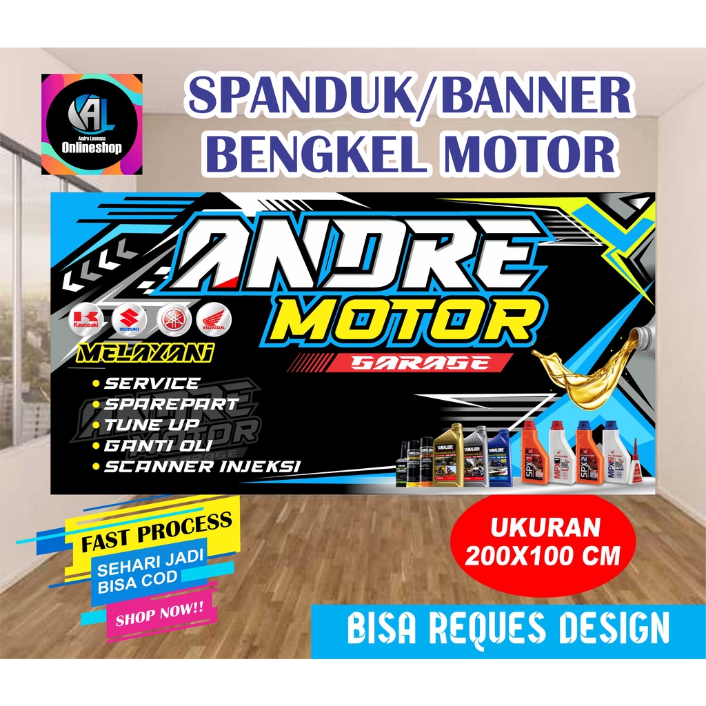 Jual Spanduk Banner Bengkel Motor Garage New Shopee Indonesia