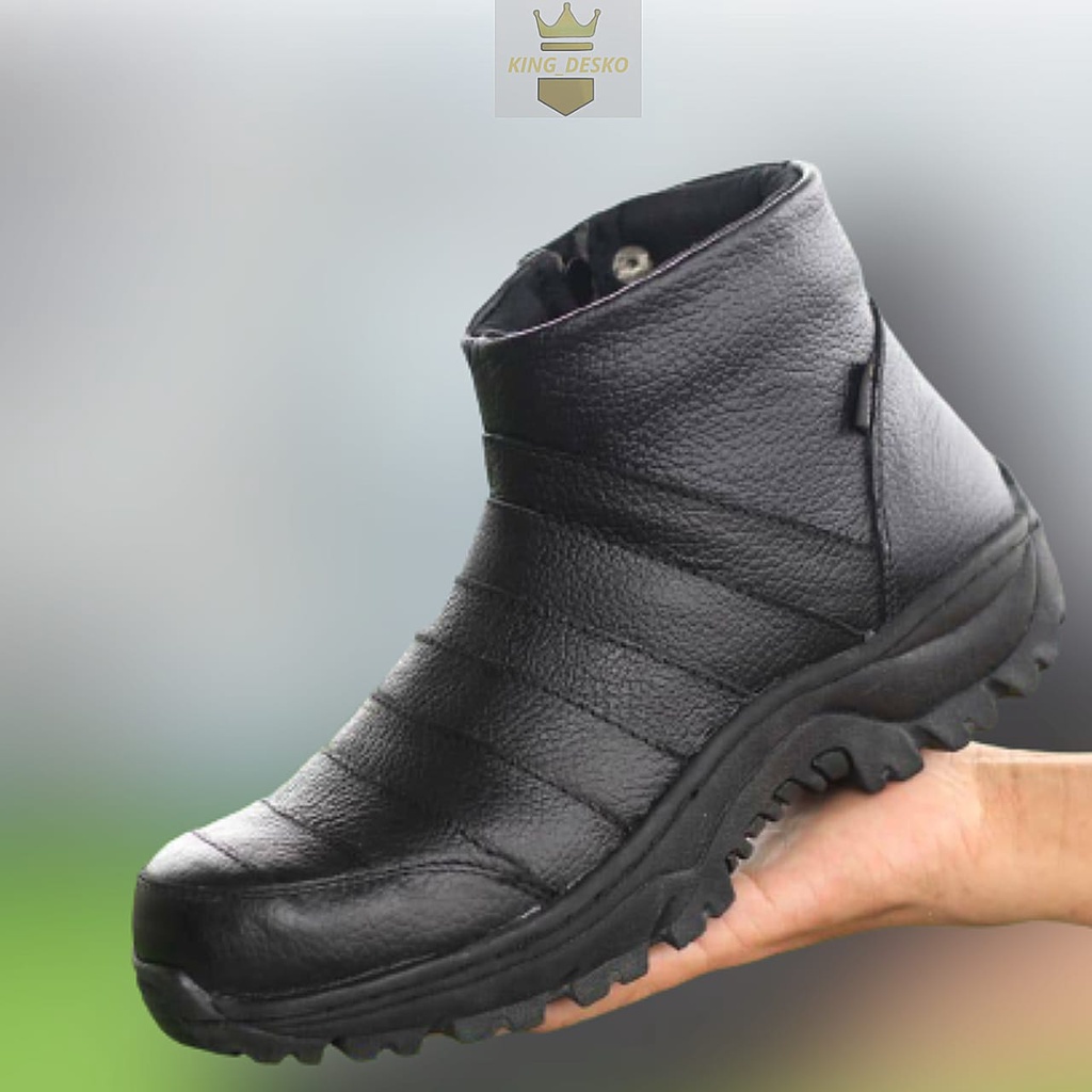 Jual Sepatu Safety Pria Kulit Boots Ujung Besi Kerja Lapangan Proyek