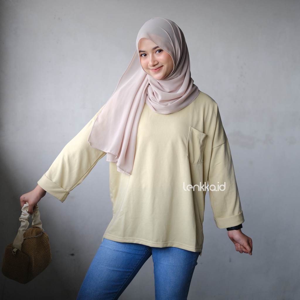 Jual Basic Oversize Top Kaos Polos L Xl Xxl Lengan Panjang Hijab