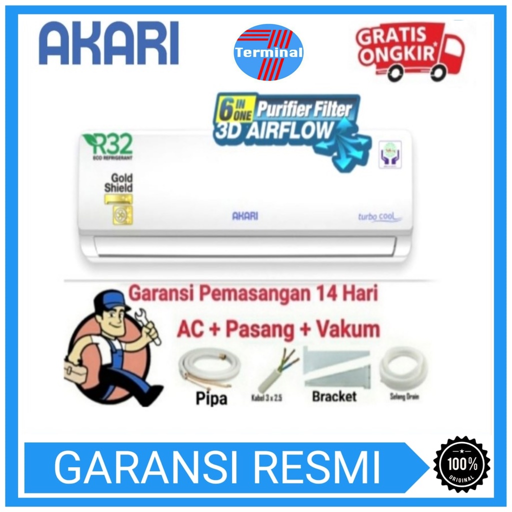 Jual AC Akari A 05E5PLW A05E5PLW AC Split 1 2 PK Standard Turbo Cool