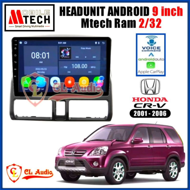 Jual Head Unit Android Mtech 9 Inch Honda CRV 2001 2006 Carplay