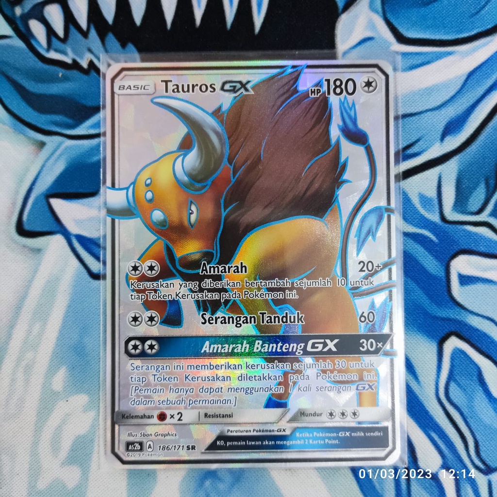 Jual Pokemon Indonesia Tauros Gx 186 171 SR Original Shopee Indonesia