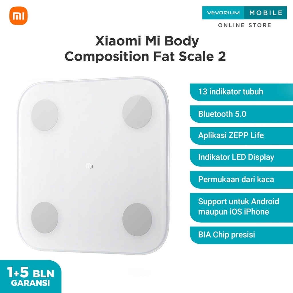 Jual Xiaomi Mi Body Composition Fat Scale 2 13 Indikator Data Komposisi