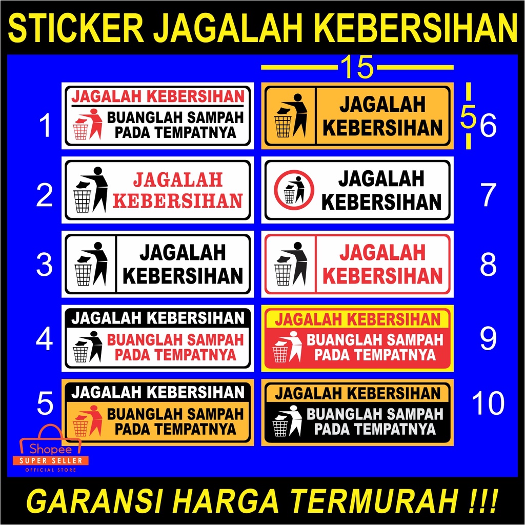 Jual STICKER JAGALAH KEBERSIHAN Shopee Indonesia