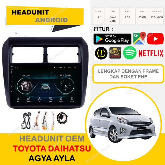 Jual Headunit Android Oem Toyota Agya Daihatsu Ayla Inch Pnp Dengan