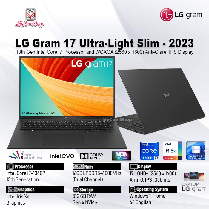 Jual Lg Gram Ultra Slim Z R I P Gb Ram Gb Ssd Intel Xe