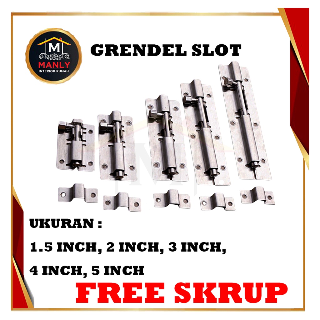 Jual Grendel Slot Pintu Jendela Inch Inch Inch Inch