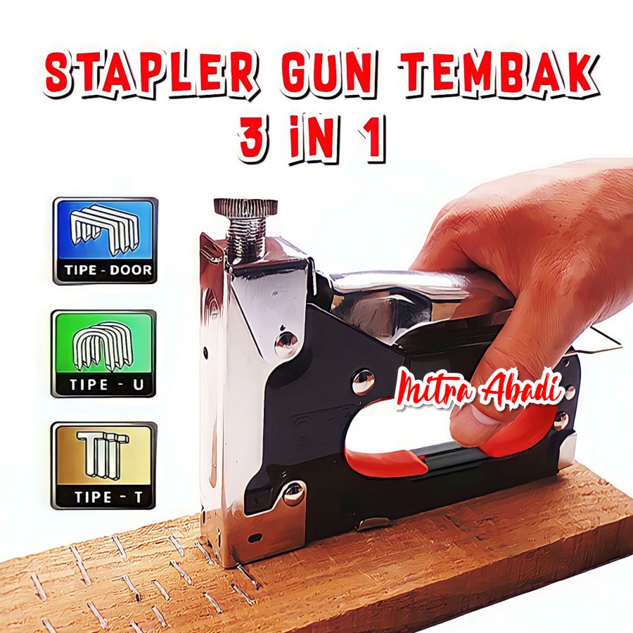 Jual Staples Stapler Gun Tacker Tembak 3 IN 1 SERBAGUNA Shopee