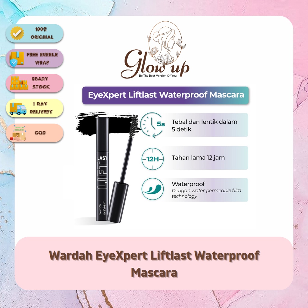 Jual GLOWUP Wardah EyeXpert Liftlast Waterproof Mascara 50ml Lentik