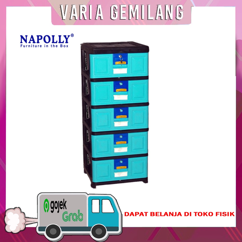 Jual DIKIRIM GOJEK GRAB Lemari Pakaian Plastik NAPOLLY STB 500 5