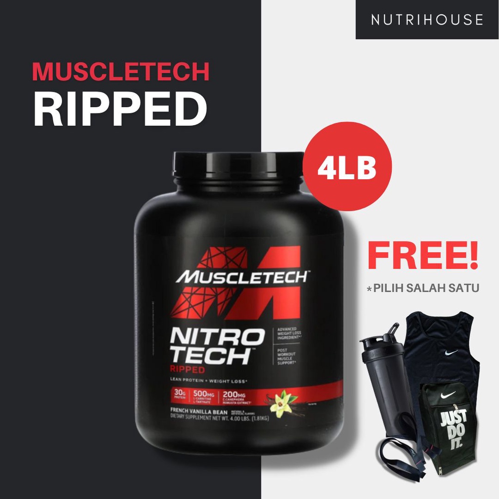 Jual Muscletech Nitrotech Ripped 4lb 1 8kg Nitro Tech Fat Burner CLA