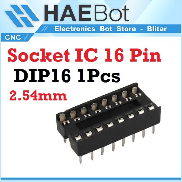 Jual HAEBOT Socket IC DIP 16 Pin Kaki Aesi Dudukan Tempat Atmega