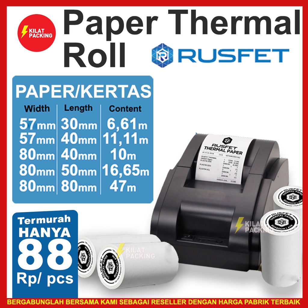 Jual Paper Thermal Kertas Printer Thermal Printer Bluetooth Kasir Struk