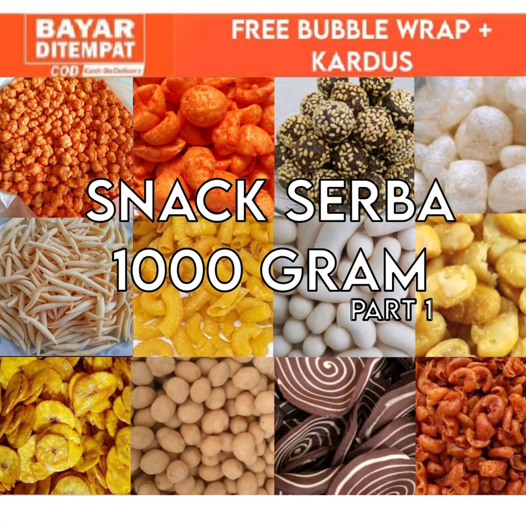 Jual TERLARIS Snack Kiloan Makanan Ringan Serba 1000 Gram Jajanan Jadul