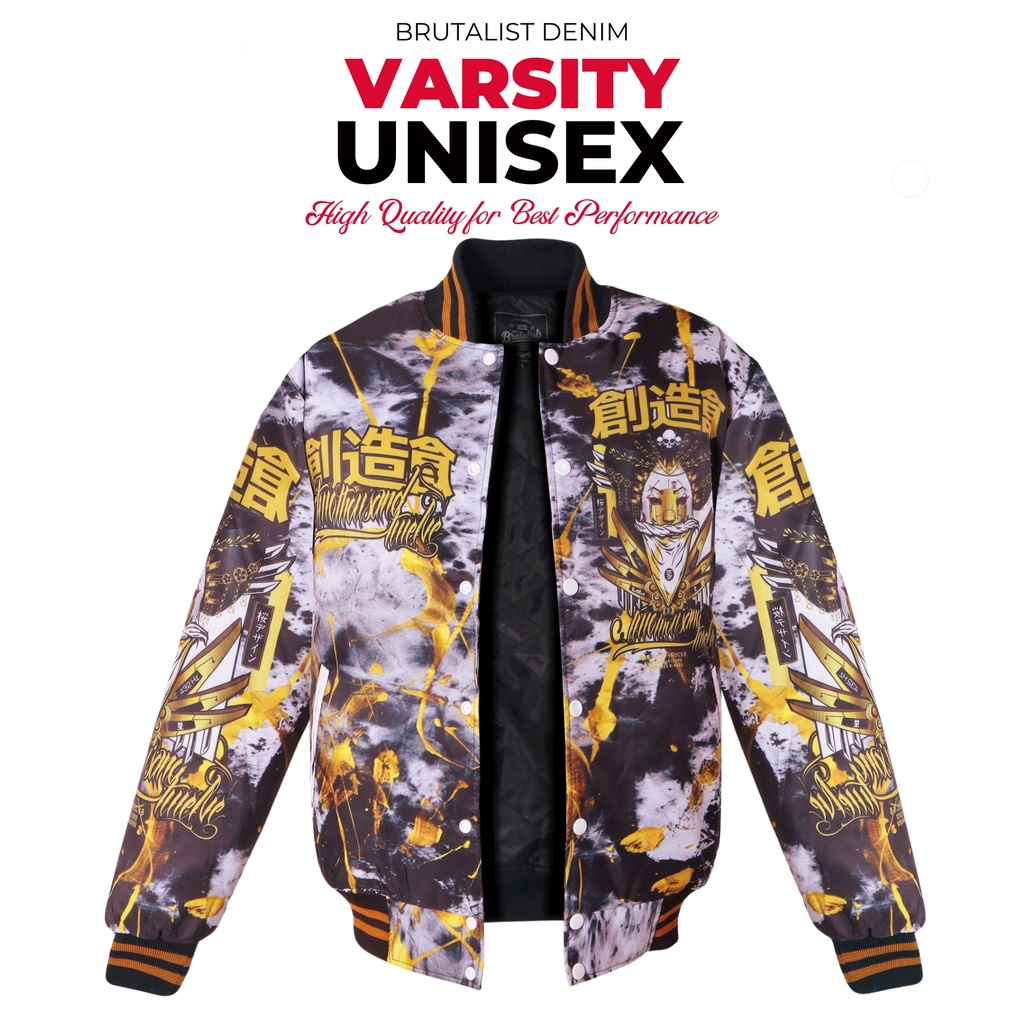 Jual Jaket Baseball Varsity Jacket Pria Wanita Printing BVP010