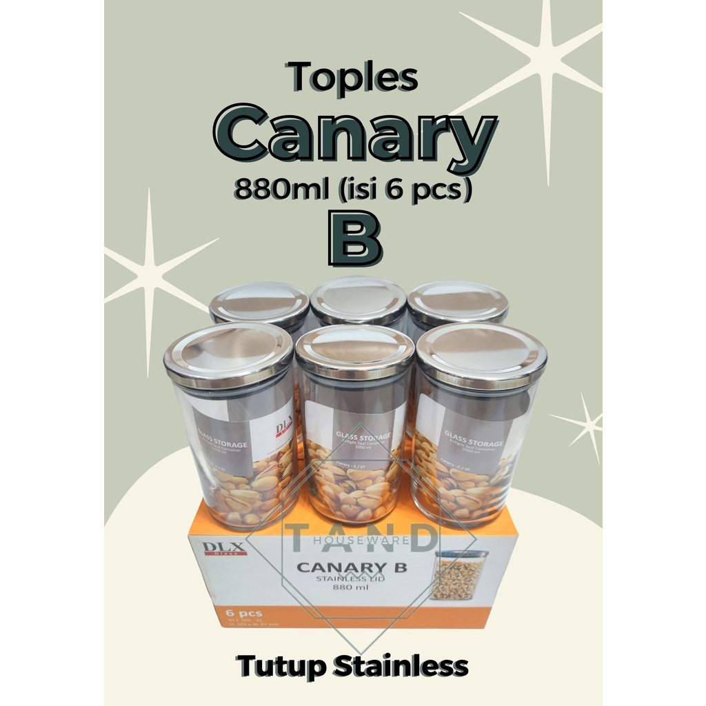 Jual Toples Kaca Bulat Kedap Udara Canary B Set Ukuran Ml Pcs