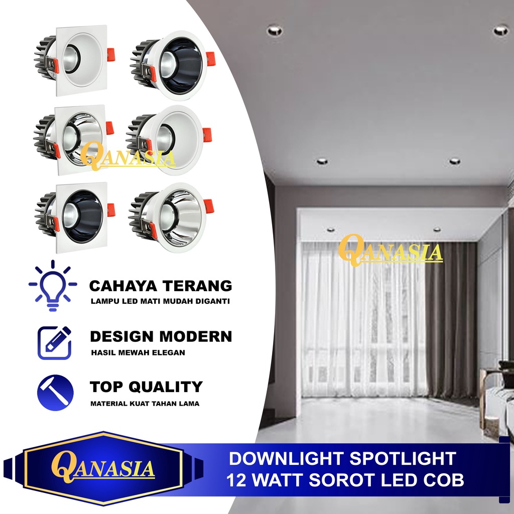 Jual Lampu Downlight Plafon Watt Sorot Spot Spotlight Led Cob W