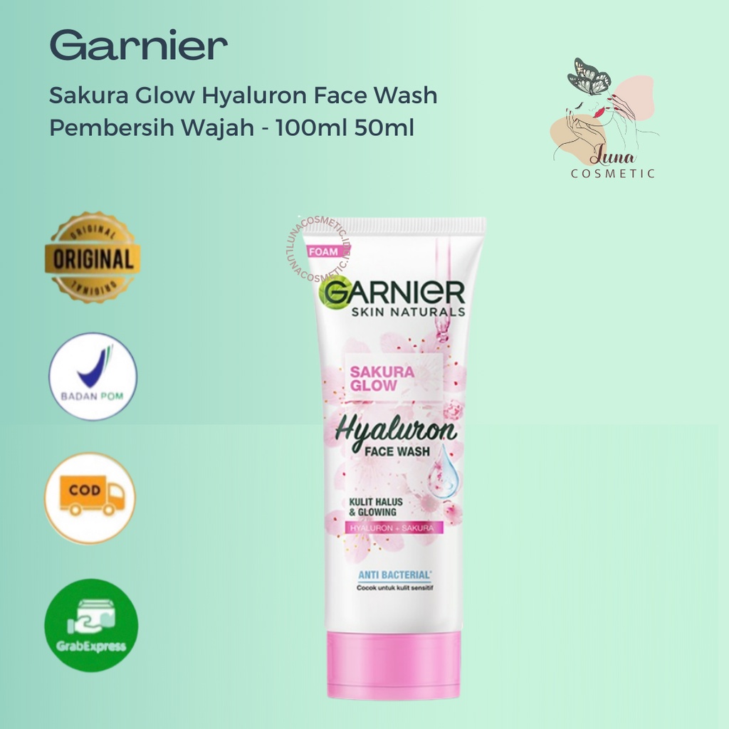 Jual Garnier Sakura Glow Hyaluron Face Wash Pembersih Wajah 100 Ml 50